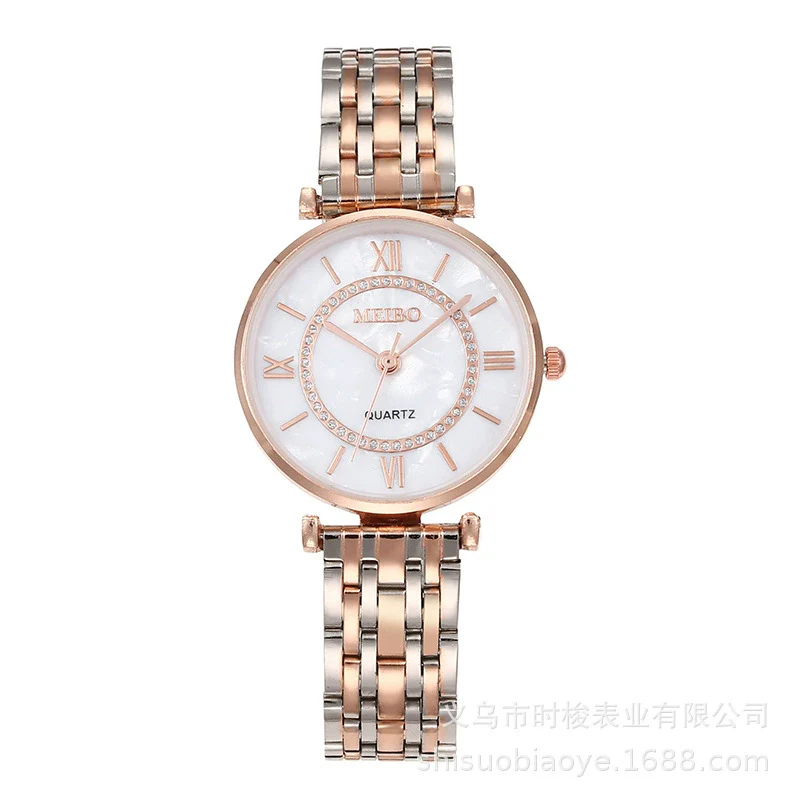 Women's Alloy Case Steel Band Round Dial Casual Quartz Wristwatch - Image 4