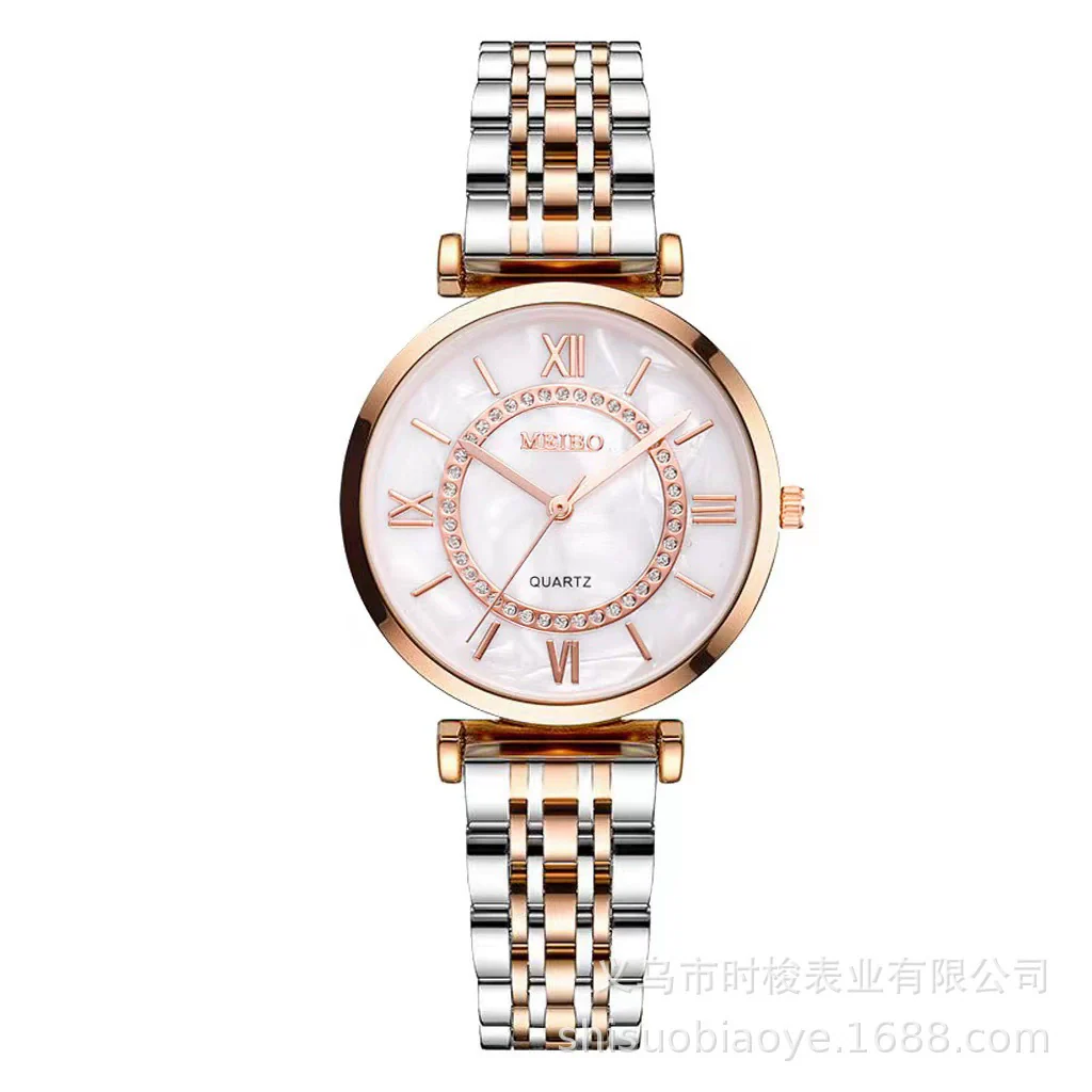Women's Alloy Case Steel Band Round Dial Casual Quartz Wristwatch - Image 6