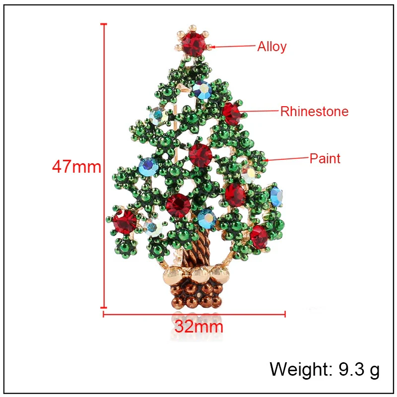 Women's Alloy Christmas Tree Brooch Electroplated - Image 4