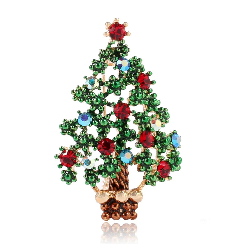 Women's Alloy Christmas Tree Brooch Electroplated - Image 5
