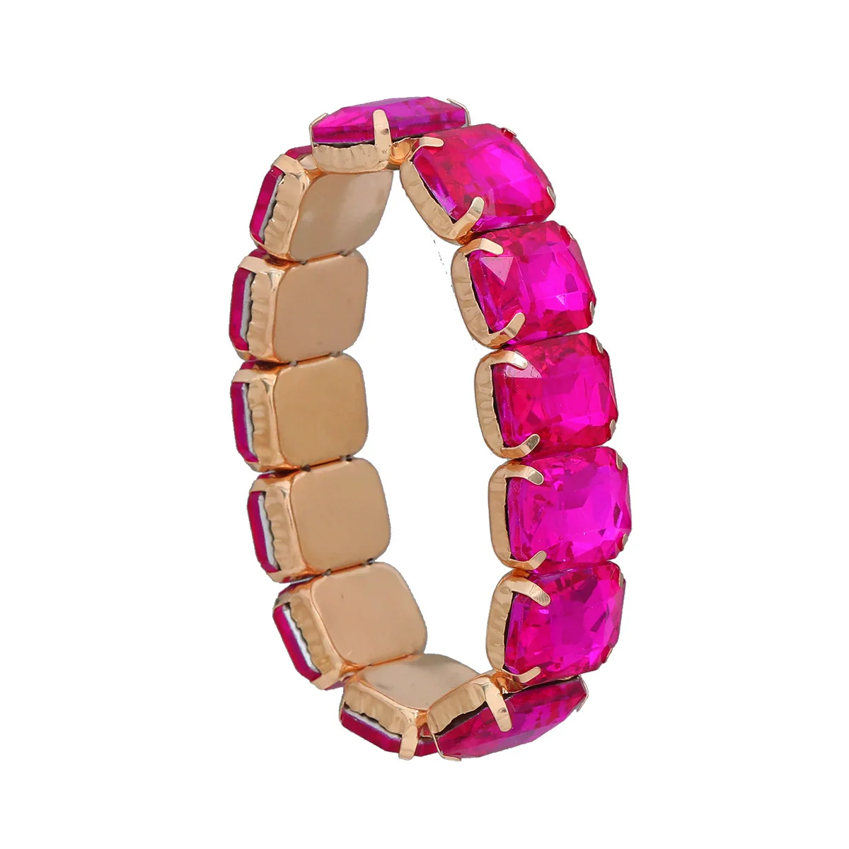 Women's Alloy Geometric Diamond Hip Hop Punk Style Telescopic Elastic Bracelet - Image 11