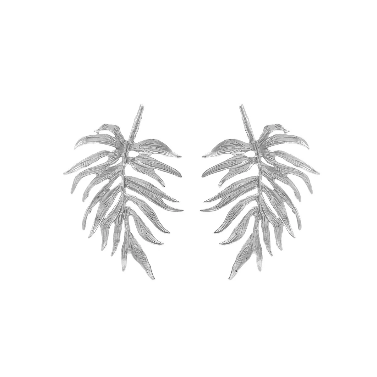 Women's Alloy Geometric Leaf Light Luxury Style Electroplating Earrings - Image 4