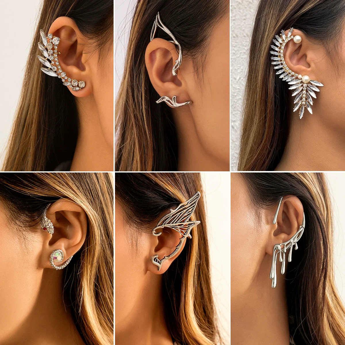 Women's Alloy Geometric Style Electroplated Earring Ear Hanging Ear Clip Ear Bone Clip