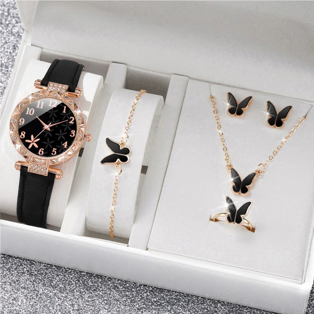 Women's Alloy Pu Strap Quartz Watch With Starfish Pattern And Round Dial - Image 3