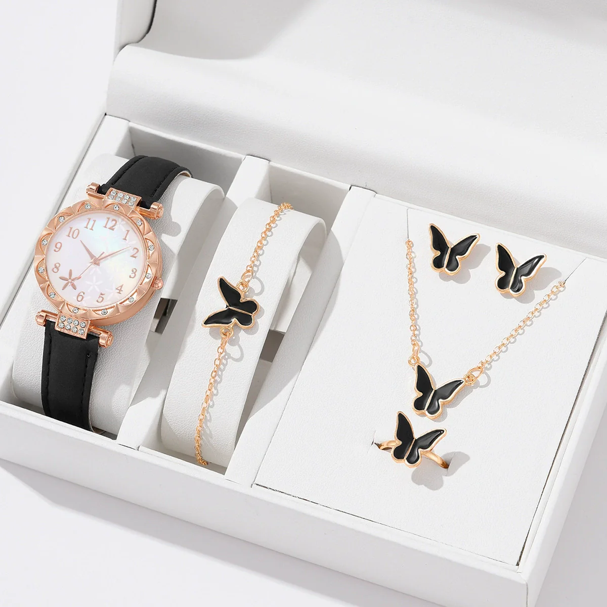 Women's Alloy Pu Strap Quartz Watch With Starfish Pattern And Round Dial - Image 4