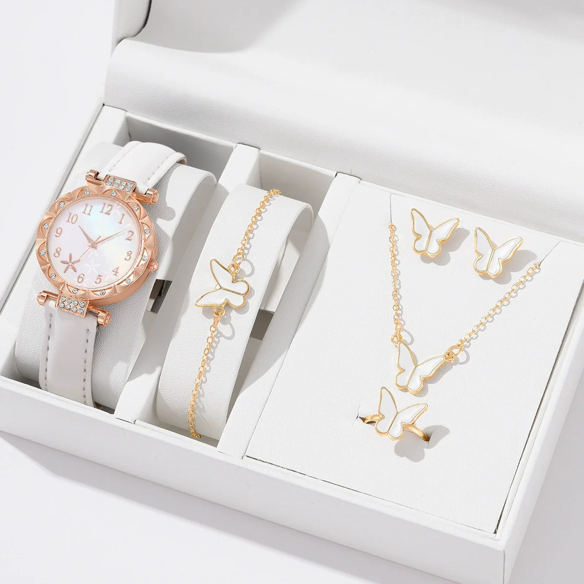 Women's Alloy Pu Strap Quartz Watch With Starfish Pattern And Round Dial - Image 6