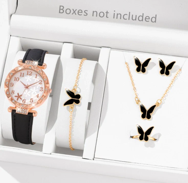 Women's Alloy Pu Strap Quartz Watch With Starfish Pattern And Round Dial - Image 8