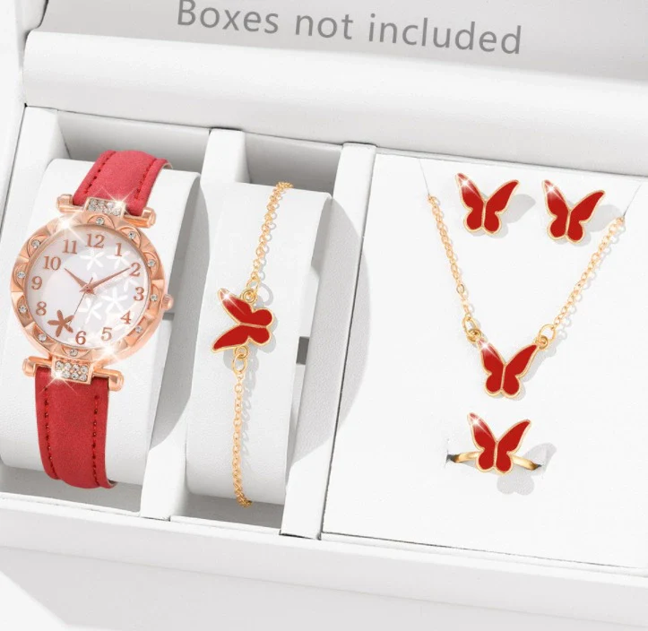 Women's Alloy Pu Strap Quartz Watch With Starfish Pattern And Round Dial - Image 9