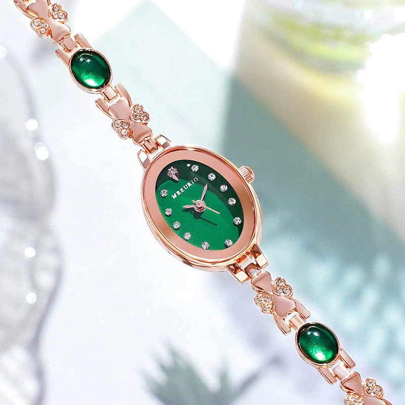 Women's Alloy Quartz Bracelet Watch Light Luxury Oval Dial Leisure Style - Image 3