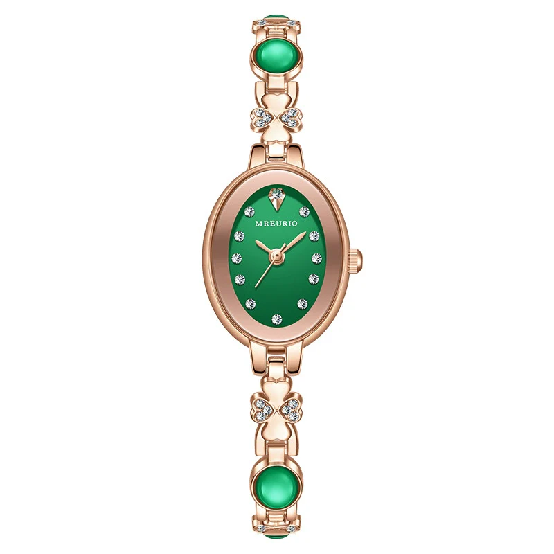 Women's Alloy Quartz Bracelet Watch Light Luxury Oval Dial Leisure Style - Image 5