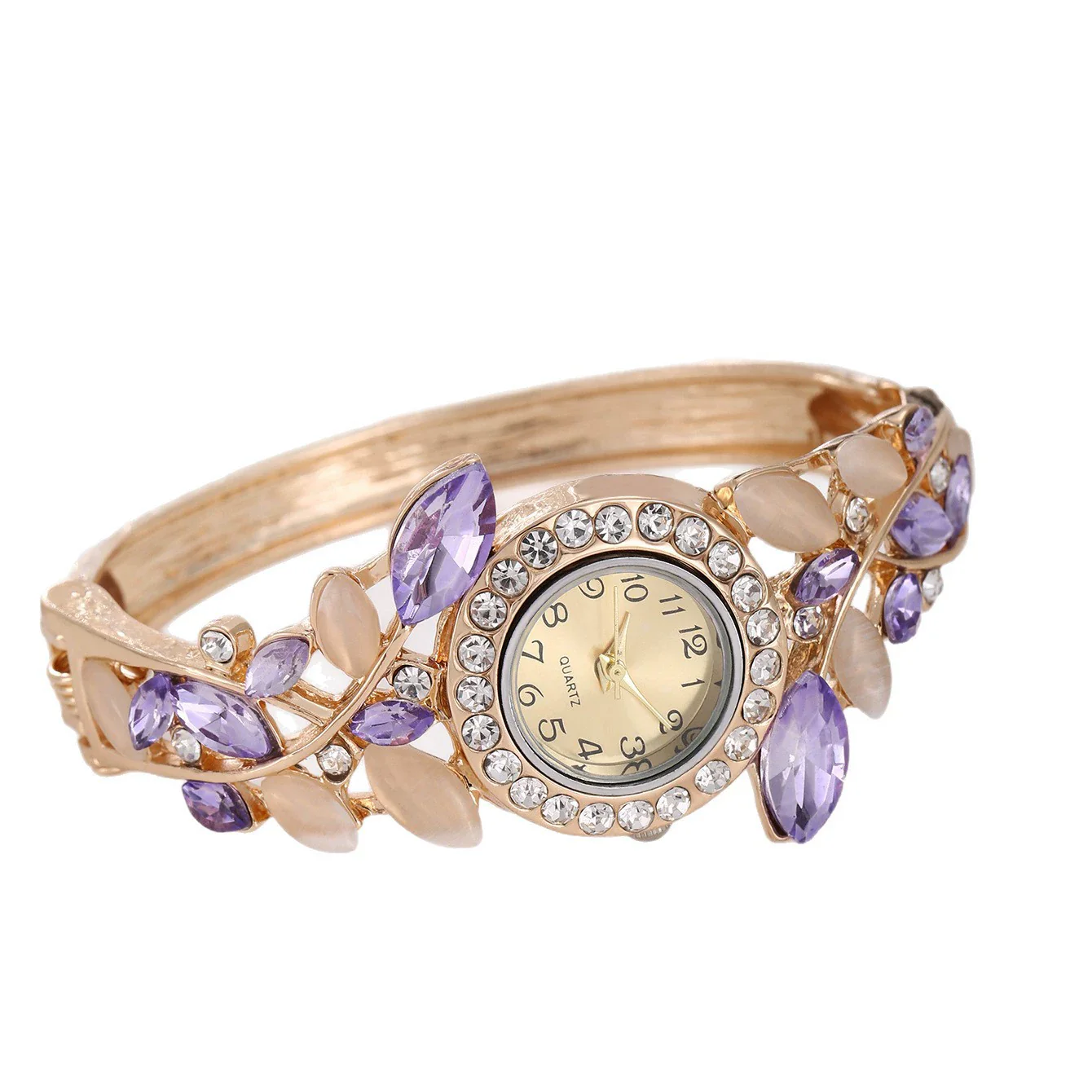 Women's Alloy Quartz Watch With Round Dial And Stainless Steel Buckle - Image 5