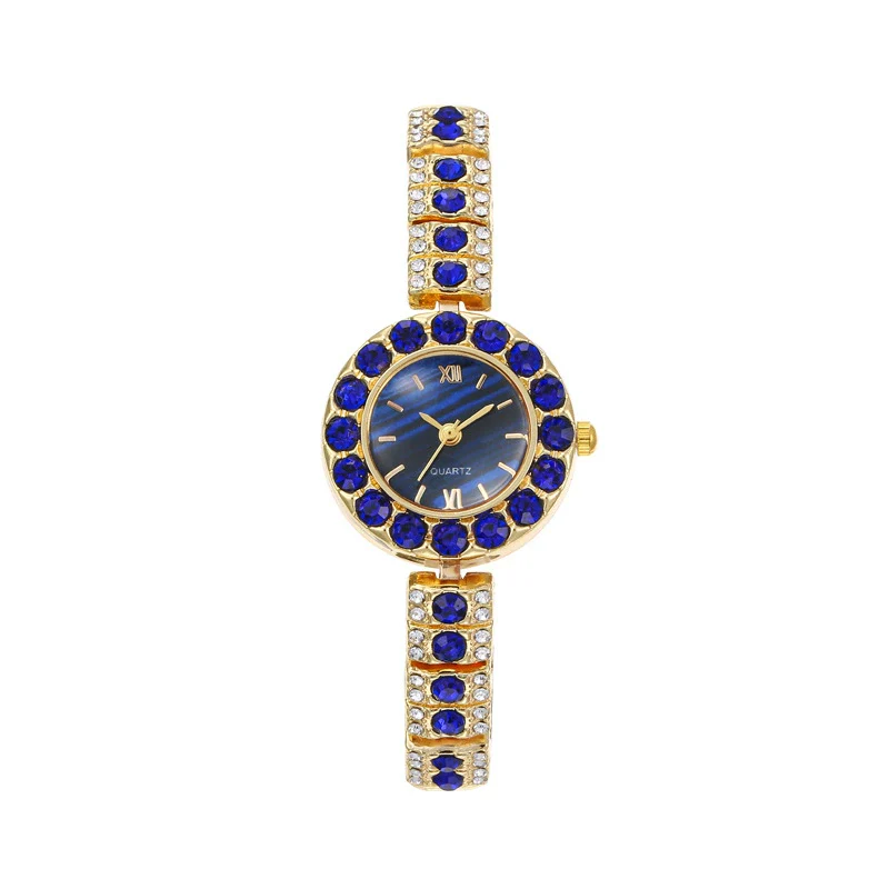 Women's Alloy Quartz Watch With Round Dial Retro Diamondencrusted Light Luxury Style - Image 8