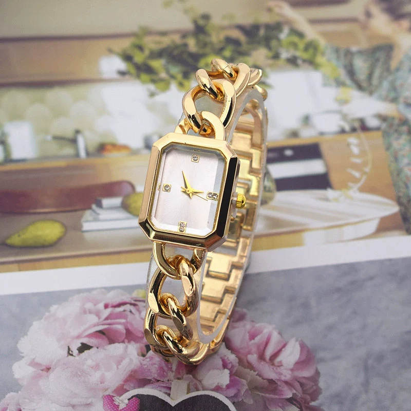 Women's Alloy Rectangle Bracelet Quartz Watch Leisure Style - Image 3