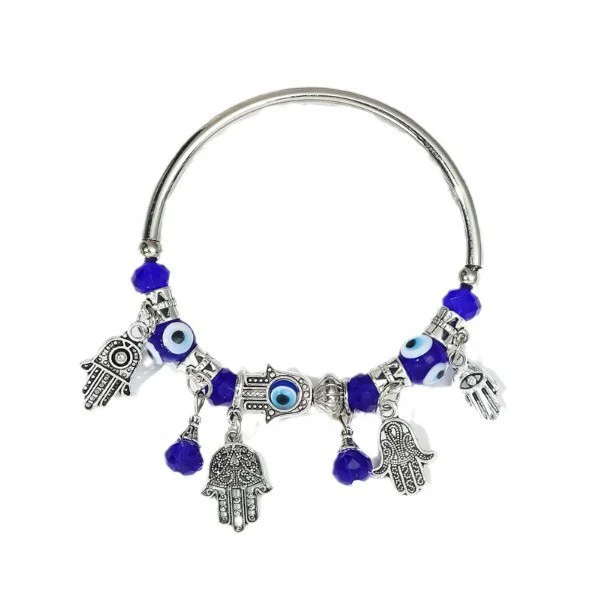 Women's Alloy Resin Minimalist Cartoon Characters Palm Devil's Eye Bracelet - Image 4