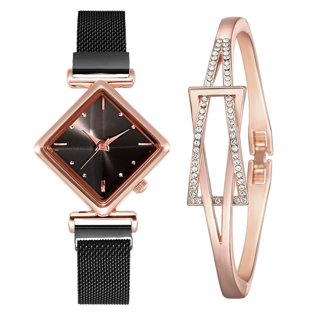 Women's Alloy Rhombus Quartz Watch Simple Personality Fashion With Printed Logo - Image 13