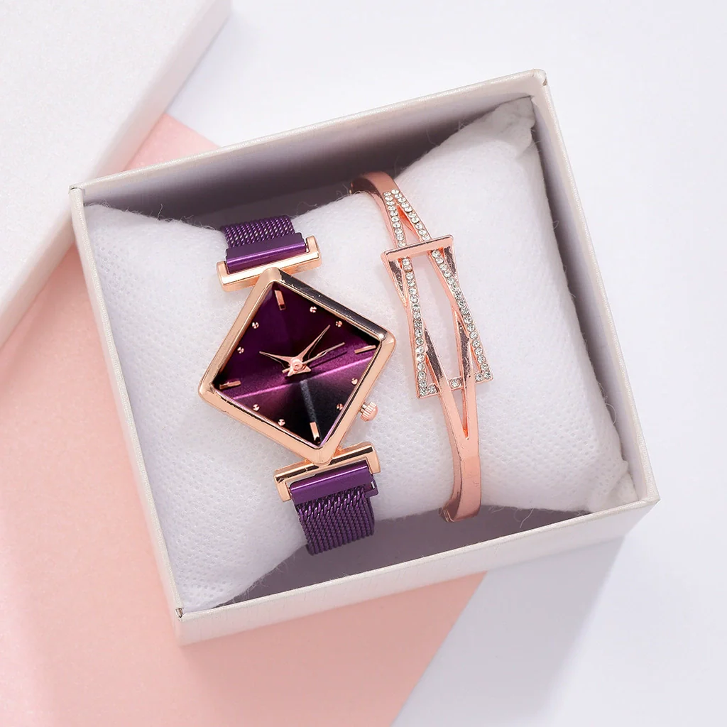 Women's Alloy Rhombus Quartz Watch Simple Personality Fashion With Printed Logo - Image 18