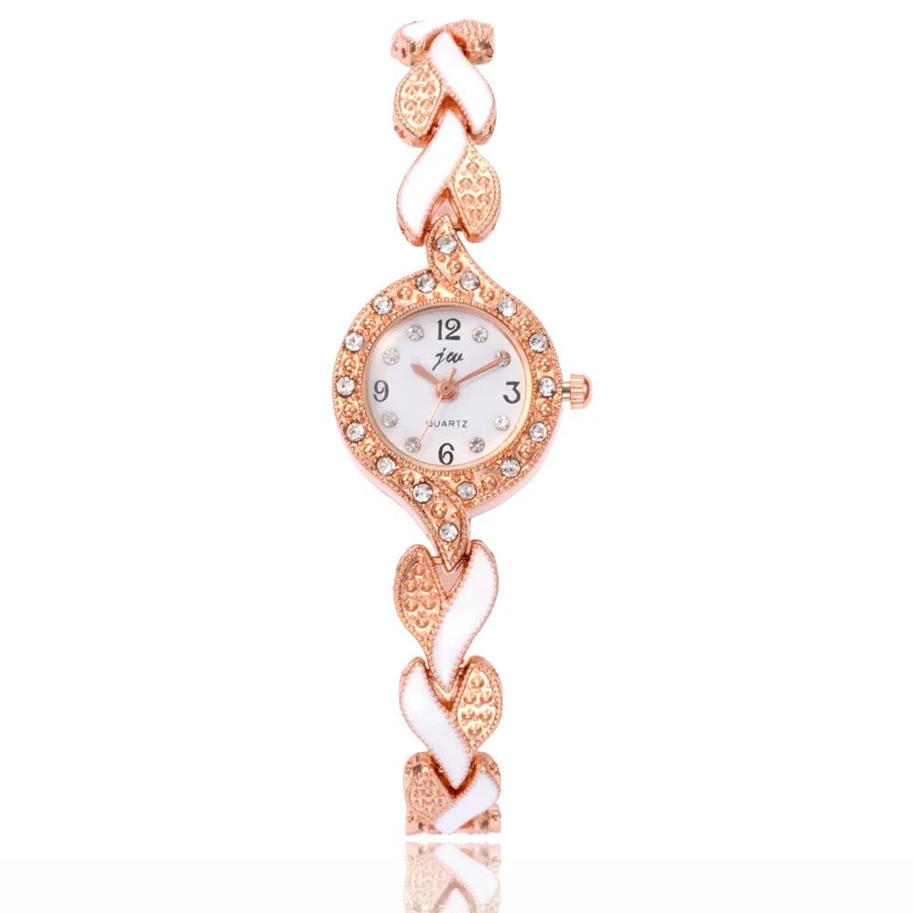 Women's Alloy Round Dial Quartz Watch And Leaf Bracelet Set - Image 12
