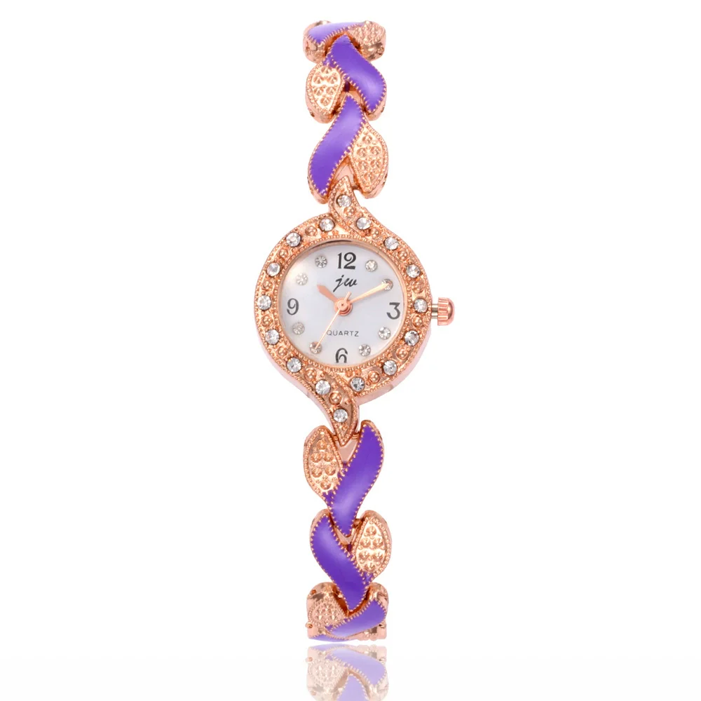 Women's Alloy Round Dial Quartz Watch And Leaf Bracelet Set - Image 17