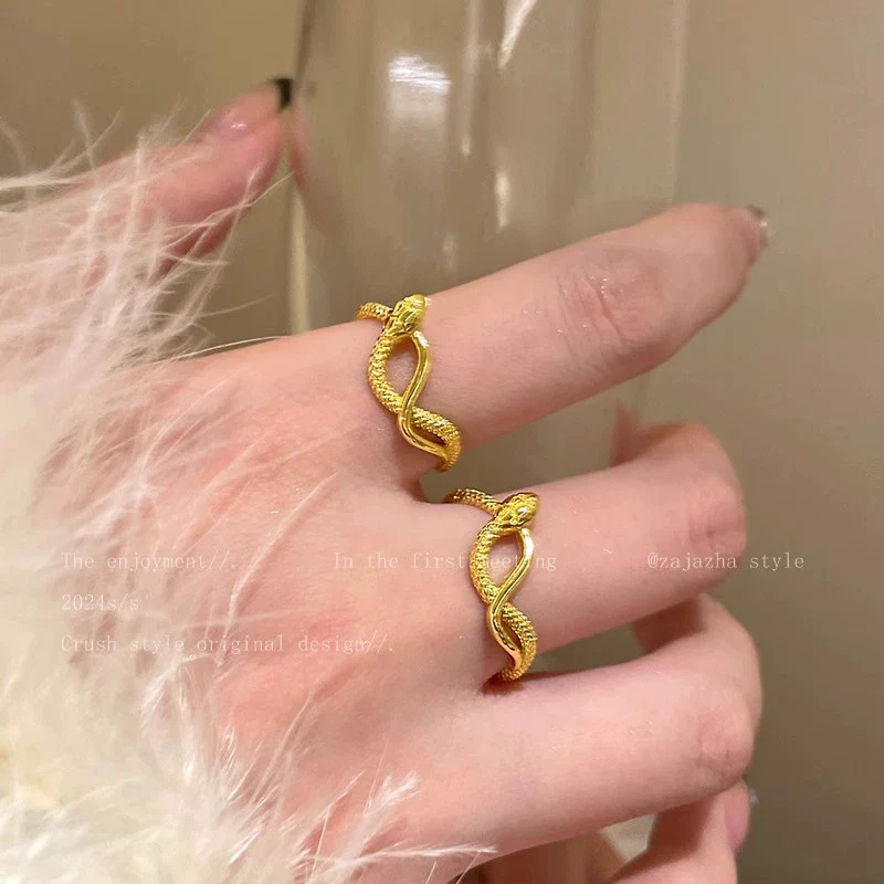Women's Alloy Snake Zodiac Open Ring With Electroplating Design - Image 3