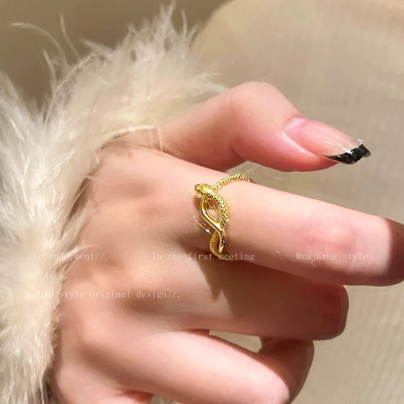 Women's Alloy Snake Zodiac Open Ring With Electroplating Design - Image 6