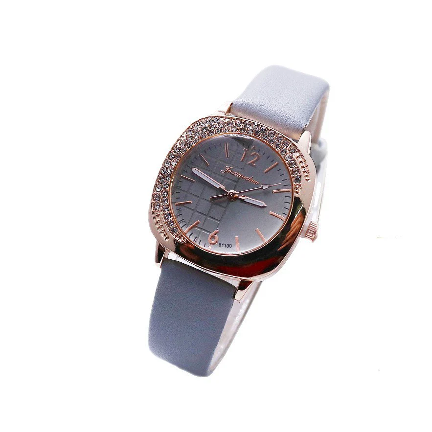 Women's Alloy Square Fashion Quartz Watch With Pu Strap And Diamondencrusted Design - Image 5