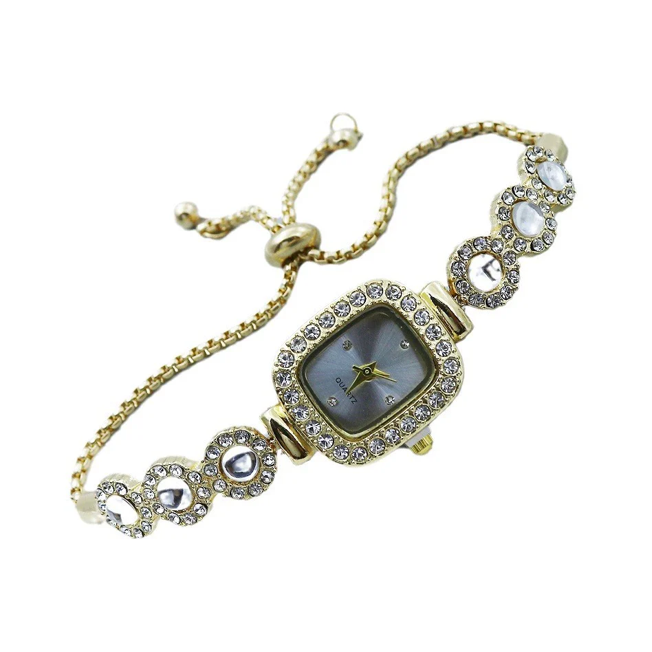 Women's Alloy Square Quartz Bracelet Watch Fashion Diamondencrusted - Image 5