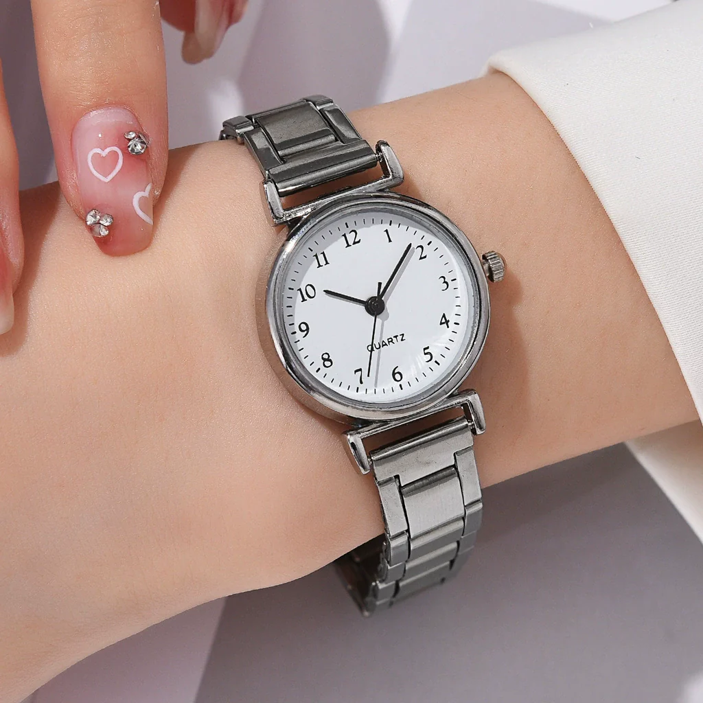 Women's Alloy Strap Round Dial Quartz Watch Simple And Versatile Style - Image 3