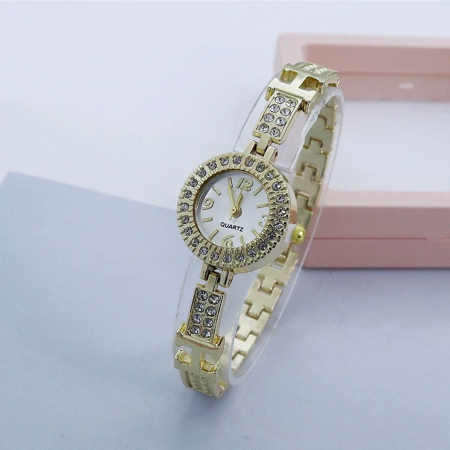 Women's Alloy Watch Round Dial Creative Letters Diamondencrusted Leisure Style