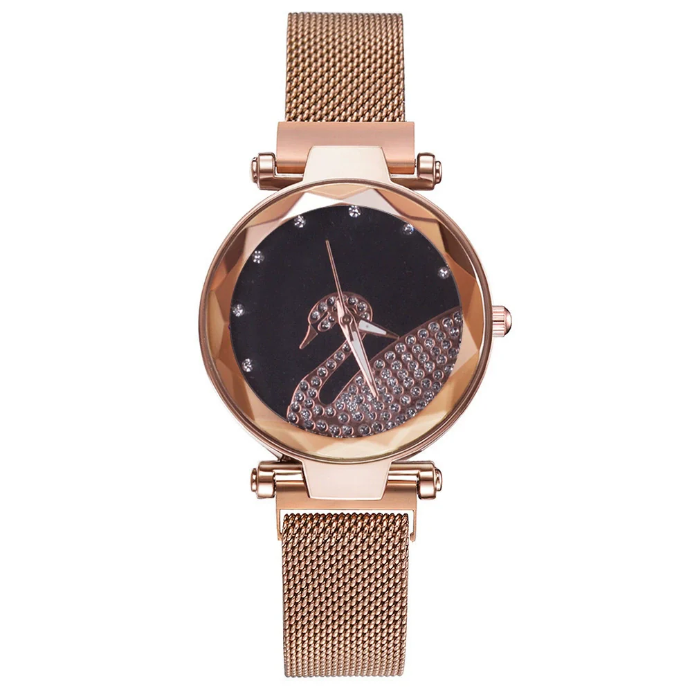 Women's Alloy Watch Set With Magnet Buckle And Round Dial Leisure Style - Image 9