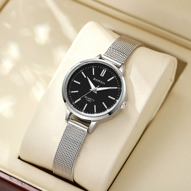 Women's Alloy Watch With Round Dial And Stainless Steel Clasp Simple Elegant Light Luxury Style - Image 8