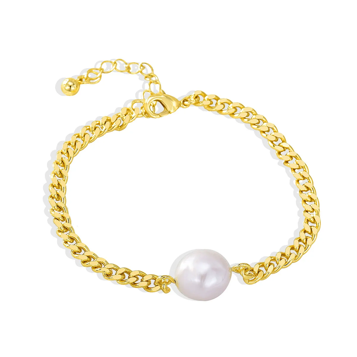 Women's Baroque Specialshaped Copper Pearl Bracelet - Image 5