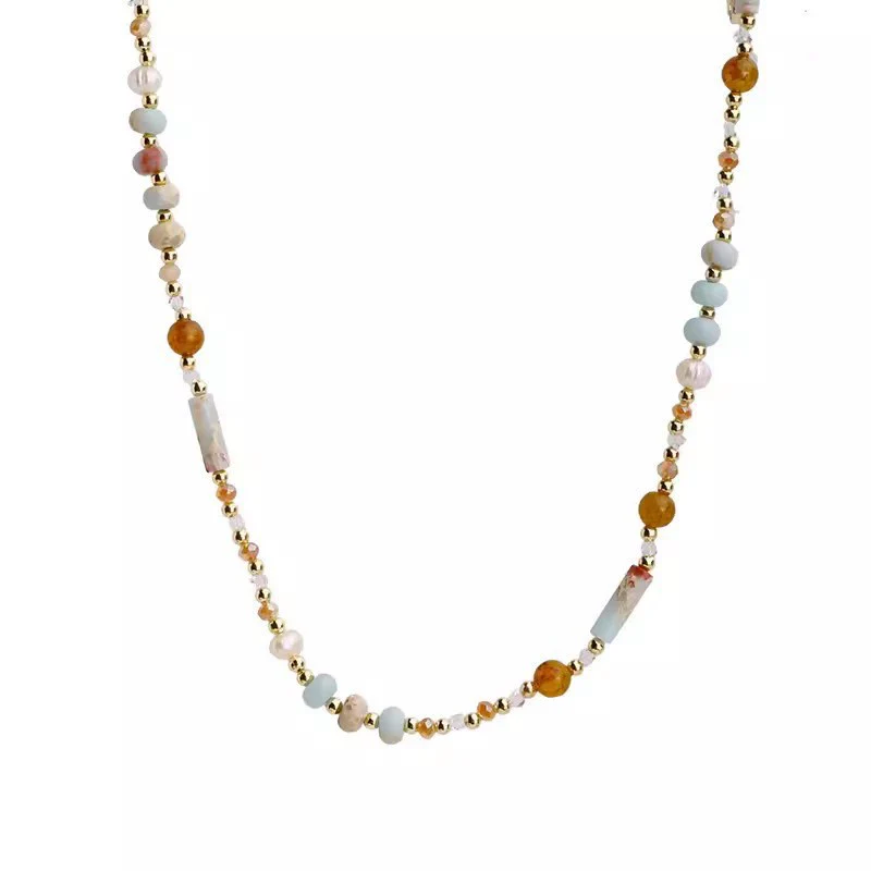 Women's Beaded Alloy Necklace With Geometric Pattern And Electroplating Treatment - Image 5