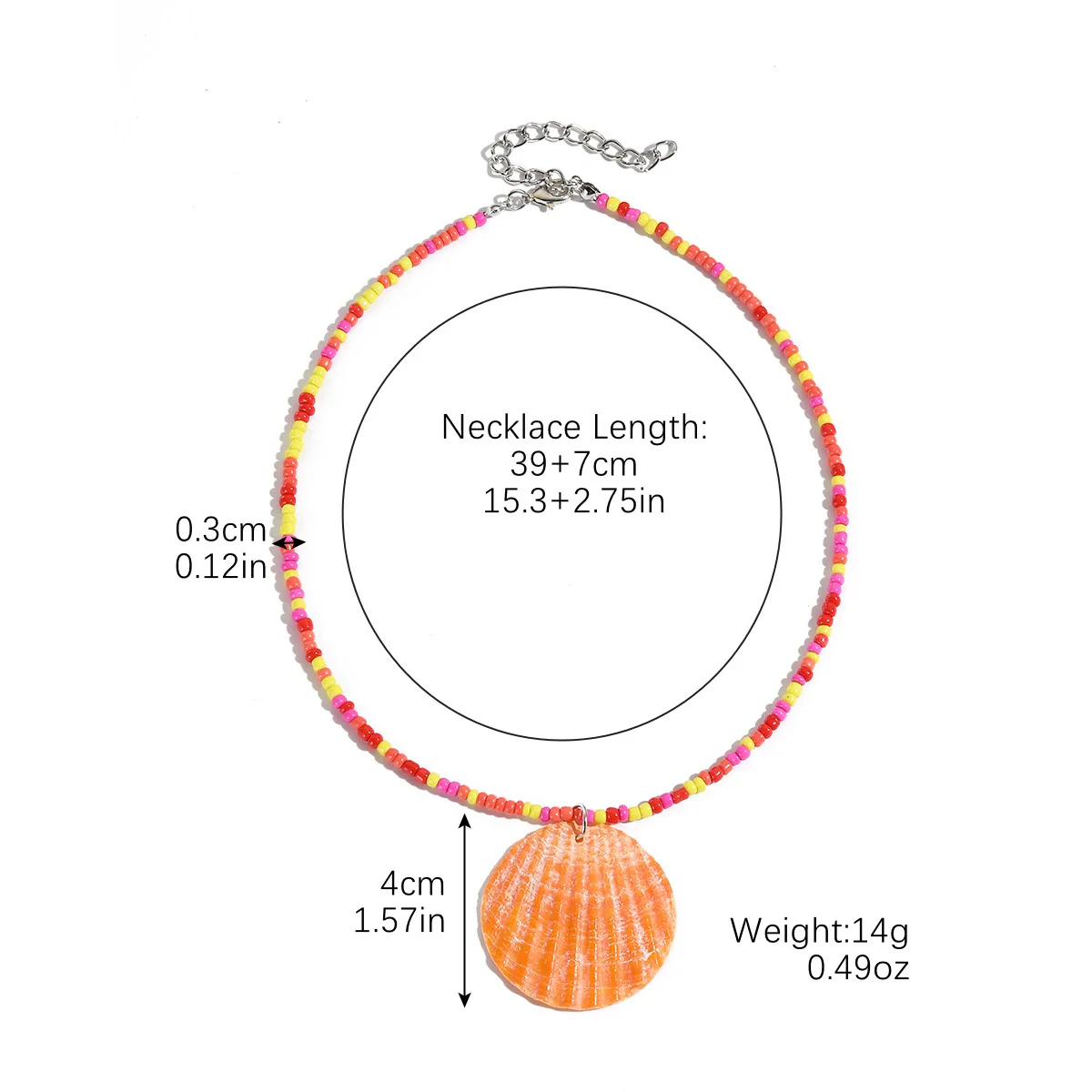 Women's Beaded Organic Glass Ball Chain Necklace With Geometric Pattern And Polishing Process - Image 7