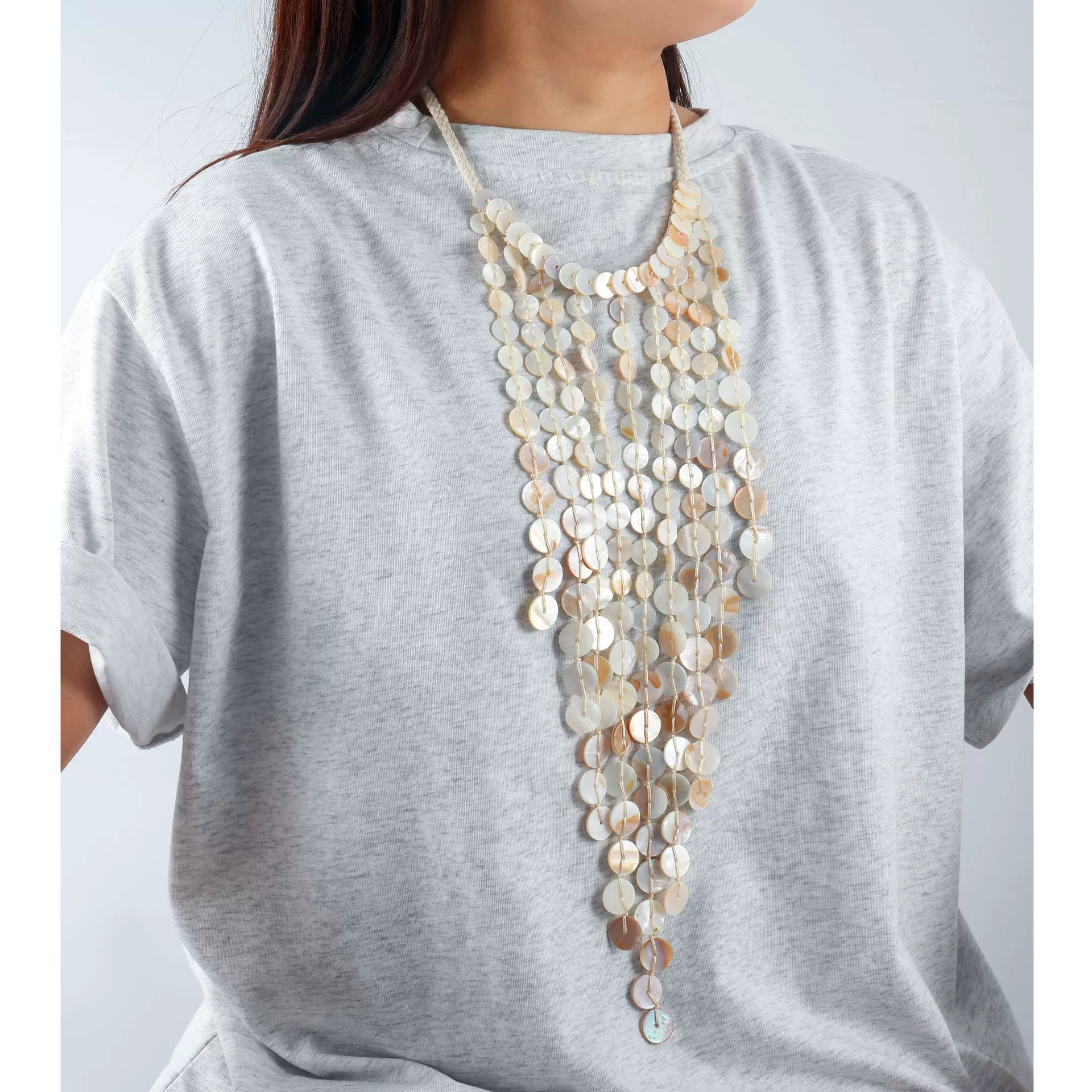 Women's Beads And Mixed Gemstone Setting Handwoven Geometric Multilayer Necklace