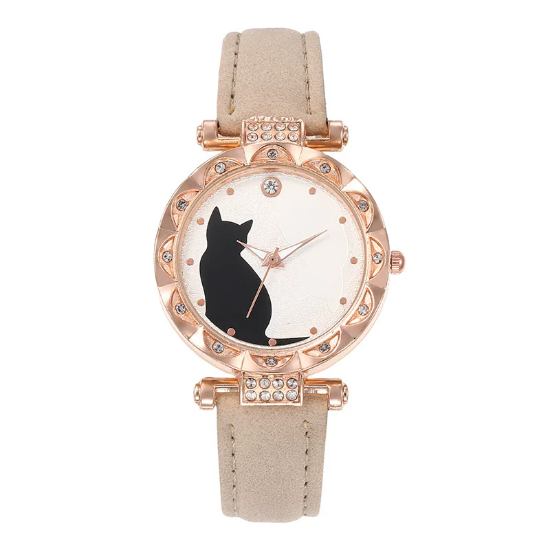 Women's Belt Watch Alloy Case Imitation Leather Strap Stainless Steel Clasp Round Dial Leisure Style - Image 8
