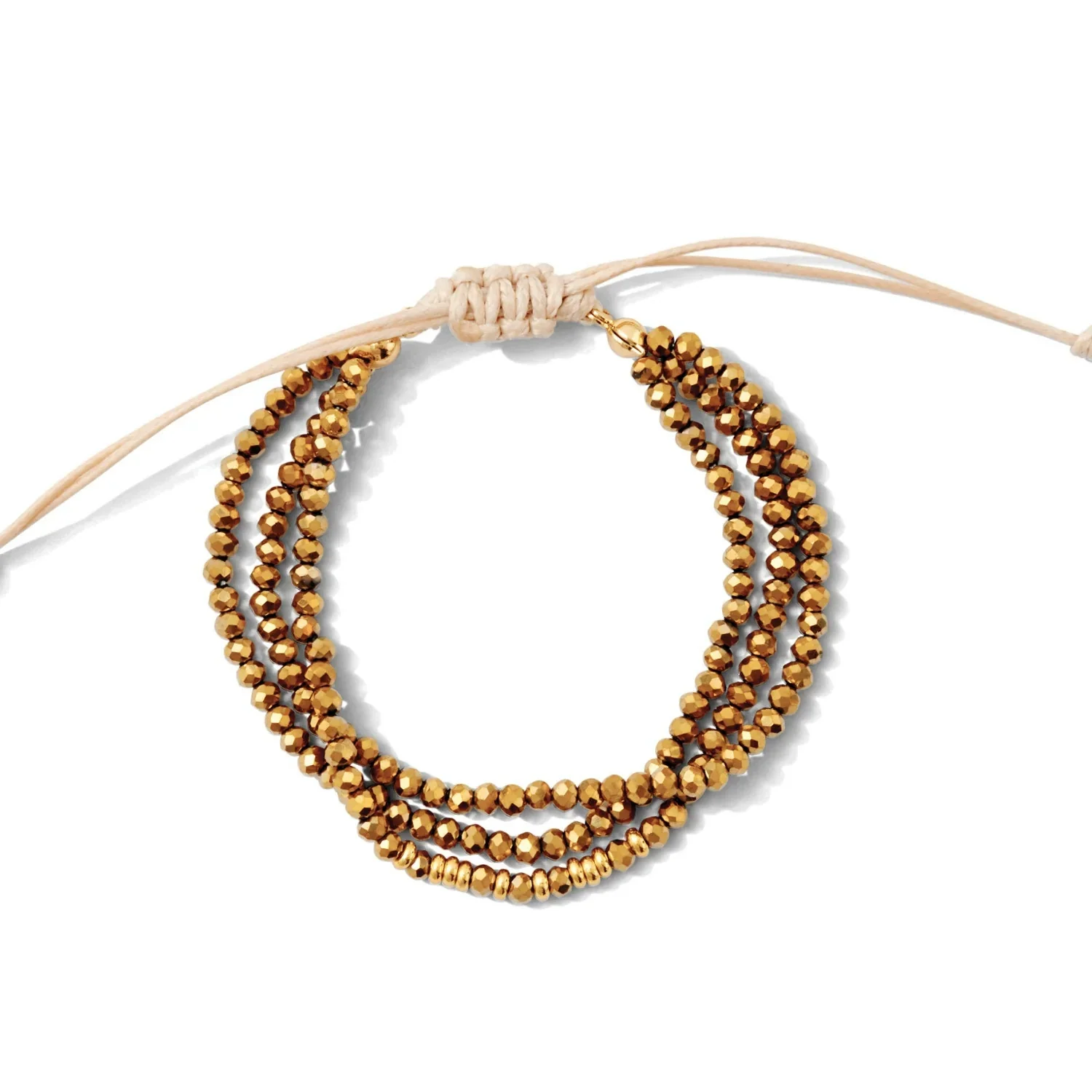 Women's Bohemian Simple Allmatch Handwoven Glass And Glaze Geometric Multilayered Crystal Cut Beaded Bracelet - Image 2