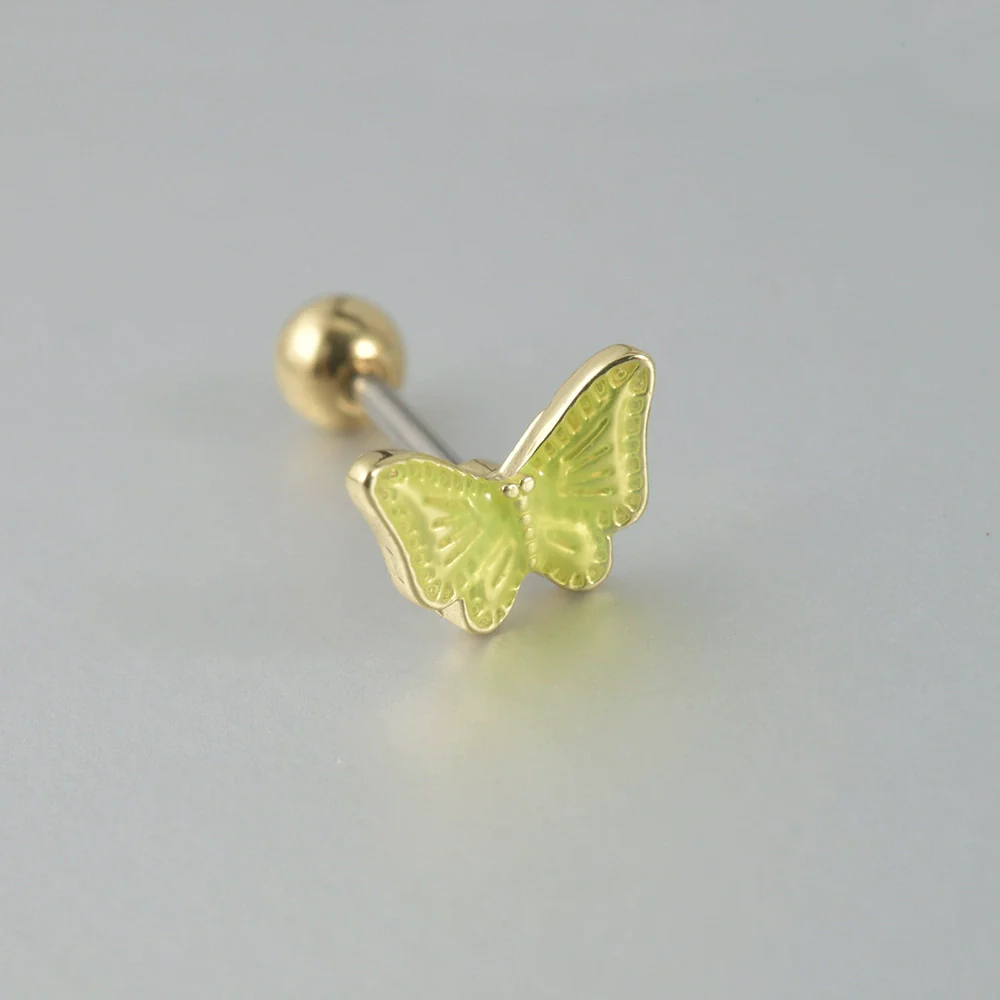 Women's Butterfly Stud Earrings Plastic Resin Dripping Oil Animal Style - Image 15