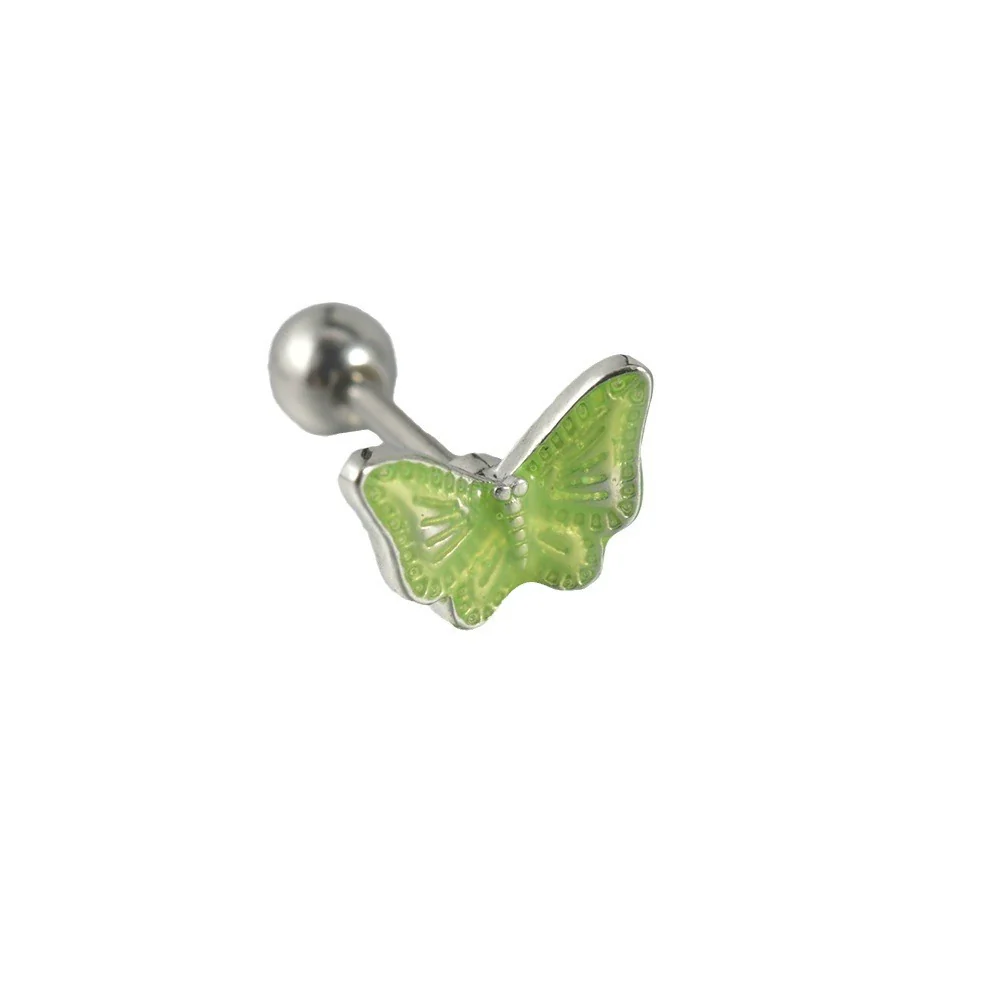 Women's Butterfly Stud Earrings Plastic Resin Dripping Oil Animal Style - Image 5