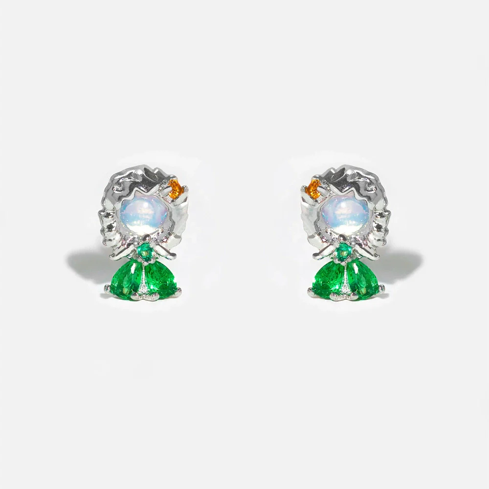 Women's Cartoon Villain Copper Needle Earrings With Microembedded Colorful Zircon - Image 10