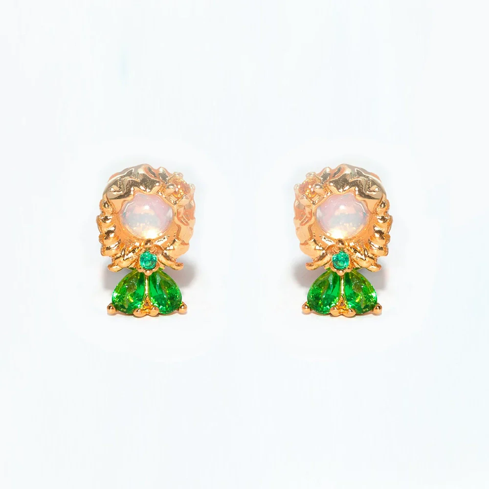 Women's Cartoon Villain Copper Needle Earrings With Microembedded Colorful Zircon - Image 11