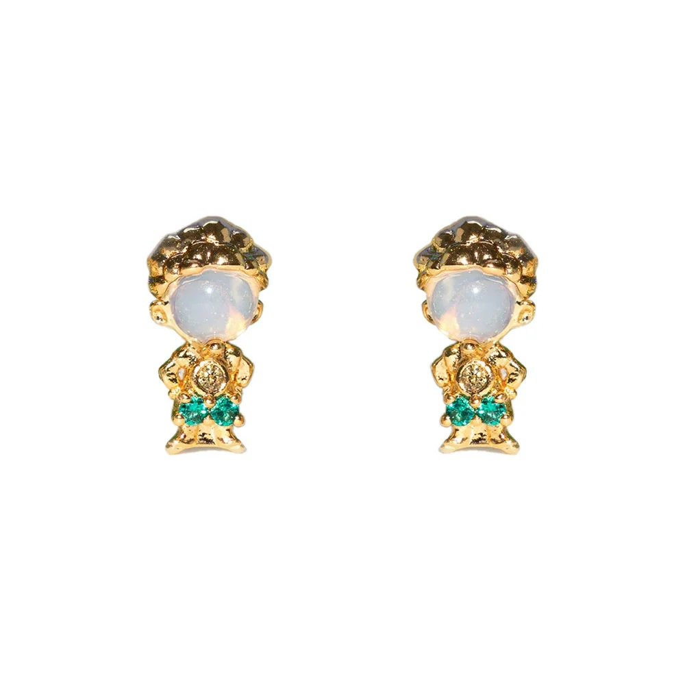 Women's Cartoon Villain Copper Needle Earrings With Microembedded Colorful Zircon - Image 15