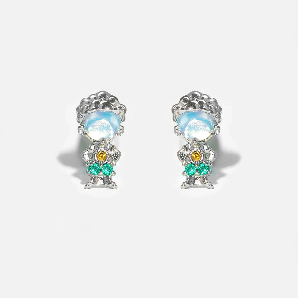 Women's Cartoon Villain Copper Needle Earrings With Microembedded Colorful Zircon - Image 16