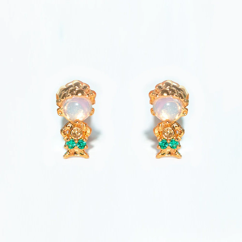 Women's Cartoon Villain Copper Needle Earrings With Microembedded Colorful Zircon - Image 17