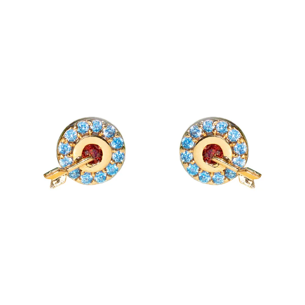 Women's Cartoon Villain Copper Needle Earrings With Microembedded Colorful Zircon - Image 18