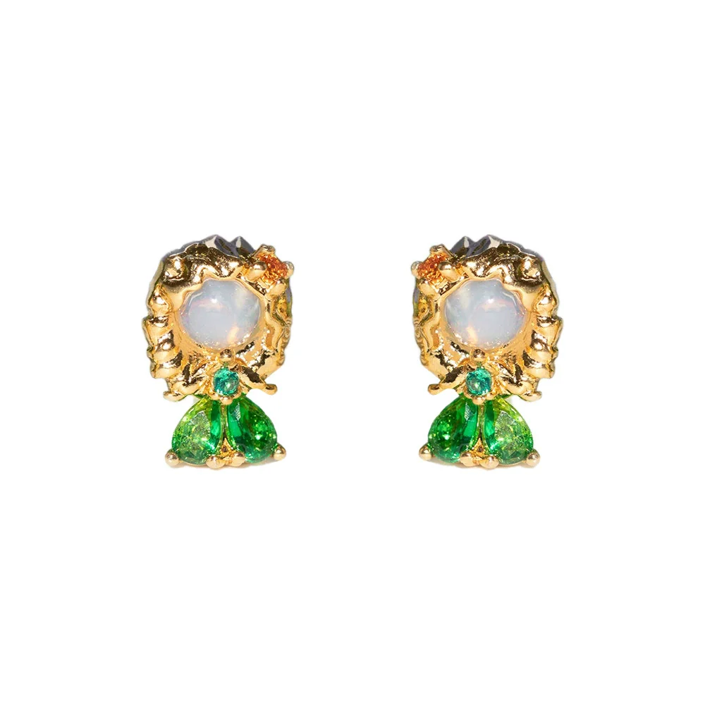 Women's Cartoon Villain Copper Needle Earrings With Microembedded Colorful Zircon - Image 9