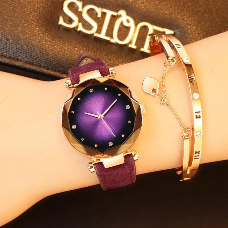 Women's Casual Fashion Alloy Imitation Leather Strap Round Dial Quartz Watch - Image 9