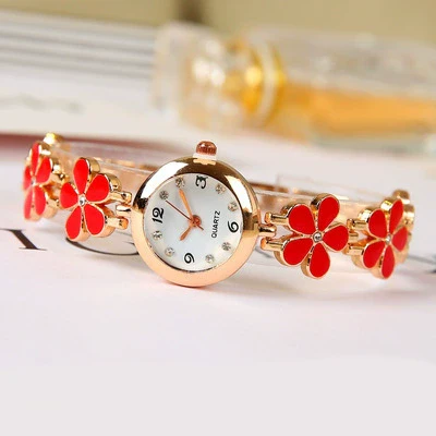 Women's Casual Fashion Clover Five Leaf Stainless Steel Round Dial Bracelet Watch Jewelry - Image 7