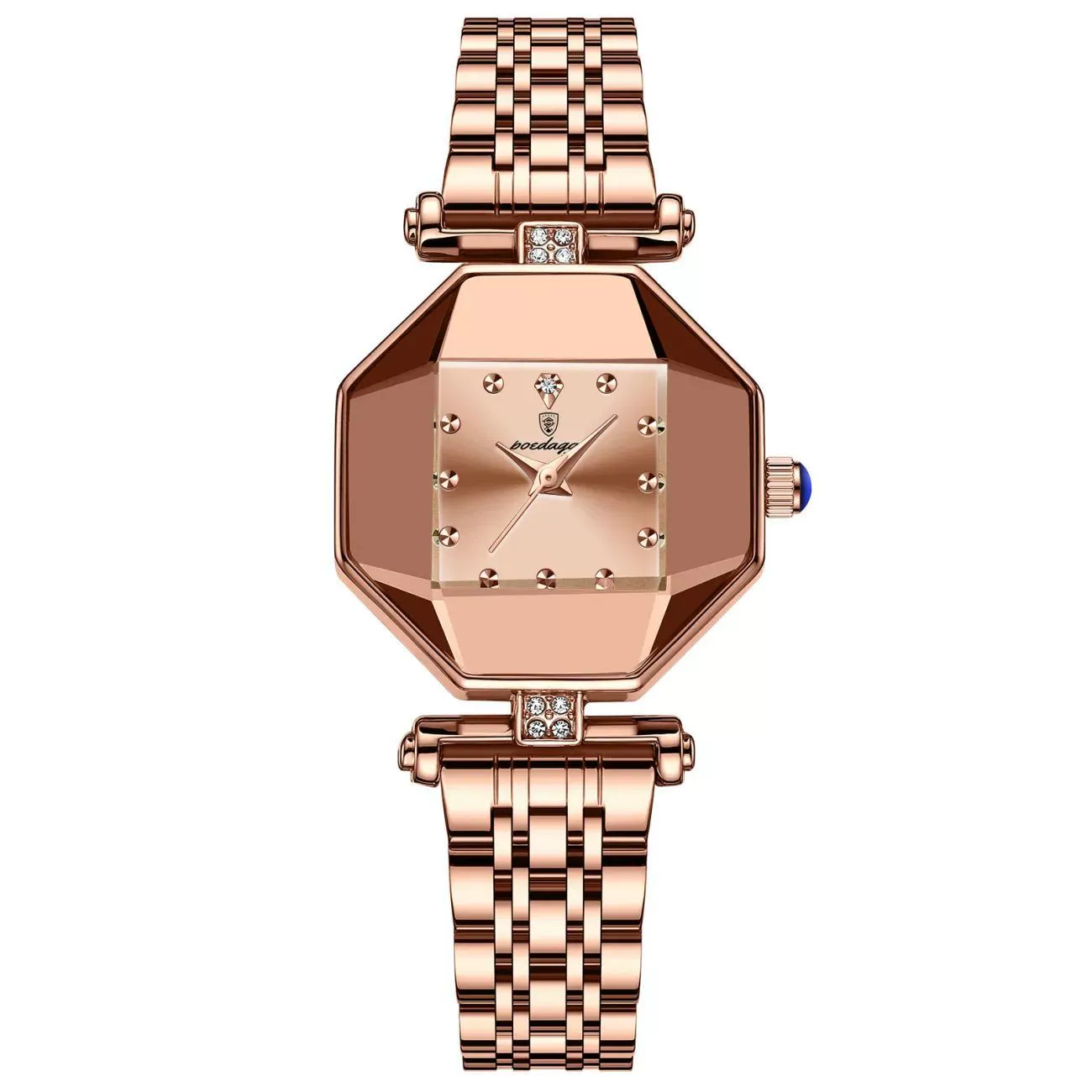 Women's Casual Fashion Quartz Watch Waterproof Ultrathin Alloy Case Stainless Steel Strap Rhombus Dial - Image 4