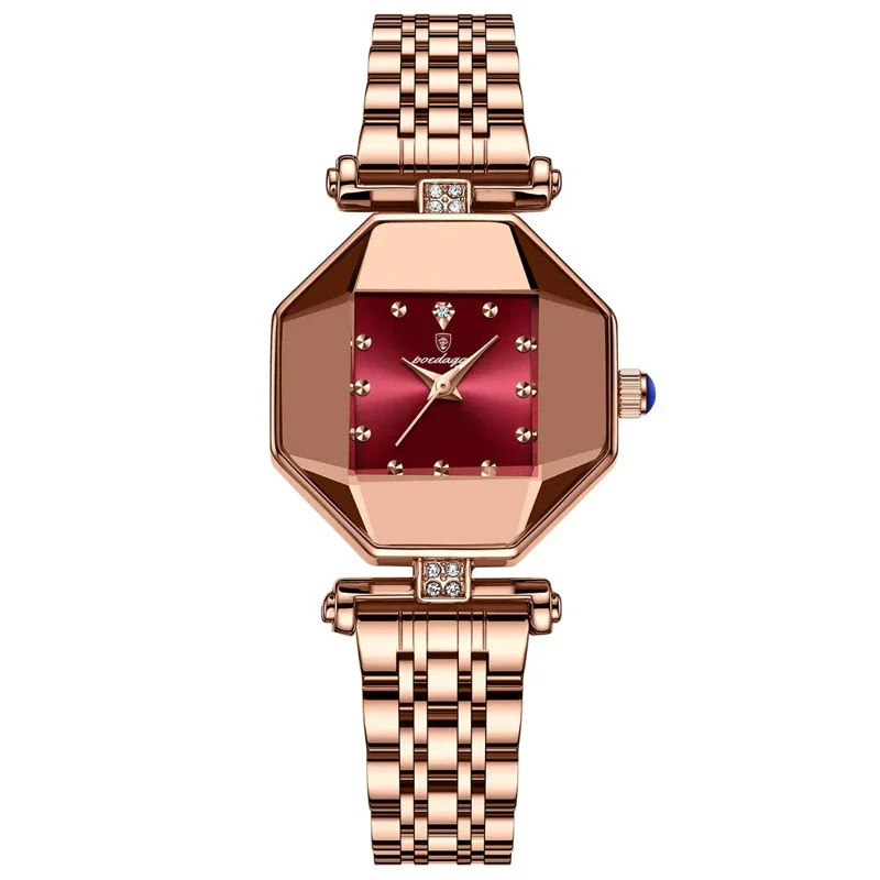 Women's Casual Fashion Quartz Watch Waterproof Ultrathin Alloy Case Stainless Steel Strap Rhombus Dial - Image 7