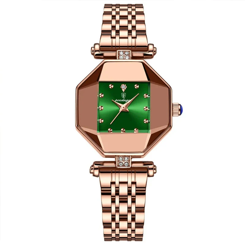 Women's Casual Fashion Quartz Watch Waterproof Ultrathin Alloy Case Stainless Steel Strap Rhombus Dial - Image 8